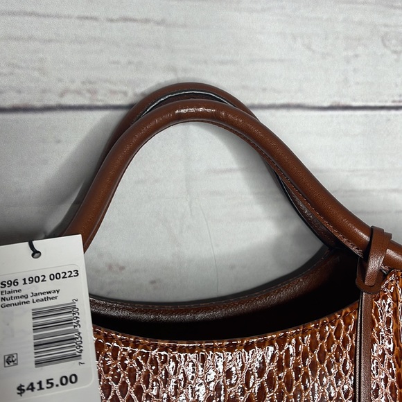 NWT Brahmin Elaine Satchel Bag in Nutmeg Janeway! - Picture 6 of 12